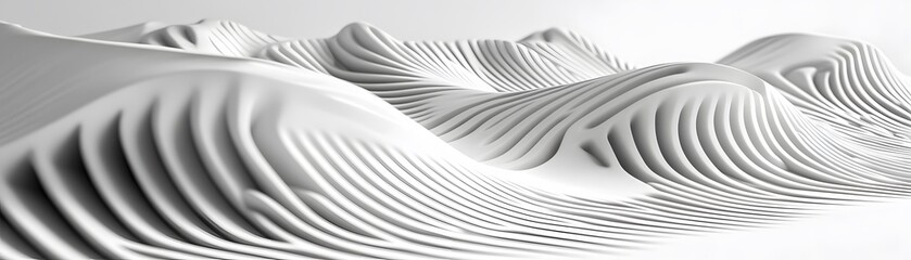 Abstract monochrome undulating forms.