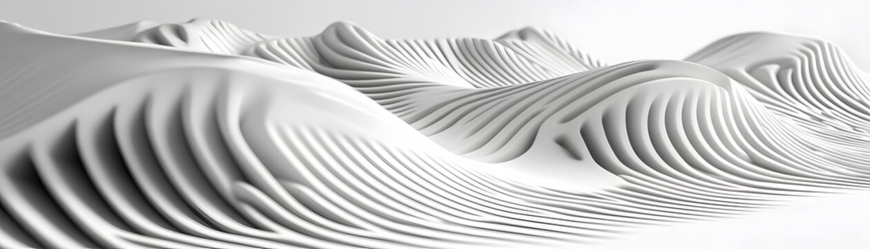 Fototapeta Abstract monochrome undulating forms.