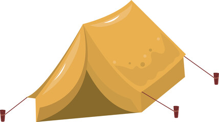 Illustration of a  Cute Yellow Camping Tent