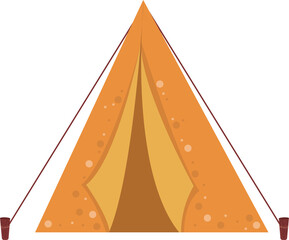 Illustration of Cute Orange Camping Tent