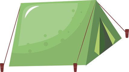 Illustration of Cute Green Camping Tent
