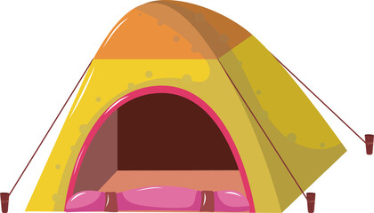 Illustration of a Camping Tent with Bedroll