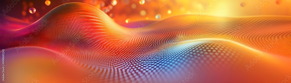 Poster abstract design with vibrant colors and textured patterns.