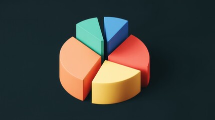Obraz premium Colorful 3 d pie chart graphic