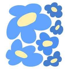 blue flower group design for templates.