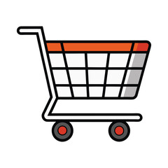 shopping cart isolated vector on white background