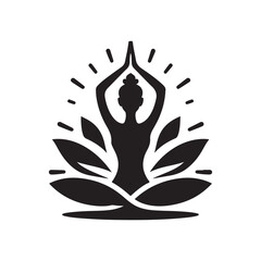 lotus pose vector silhouette clip art logo design illustration. international yoga day. meditation collection.