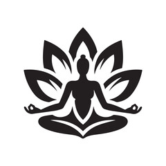 lotus pose vector silhouette clip art logo design illustration. international yoga day. meditation collection.