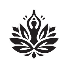 lotus pose vector silhouette clip art logo design illustration. international yoga day. meditation collection.