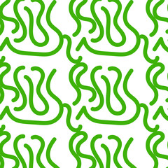 Obraz premium Abstract seamless green leaf and heart geometric pattern vector design for fabric textile or wallpaper