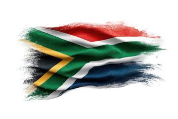 Brushstroke style south african flag with textured effect, cut out
