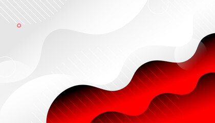 Red white modern abstract background with dynamic waves