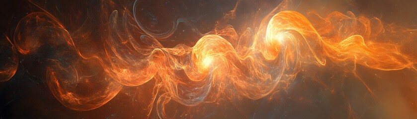 Abstract swirling patterns of orange and gray.