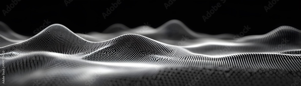 Poster abstract grayscale wave pattern design.