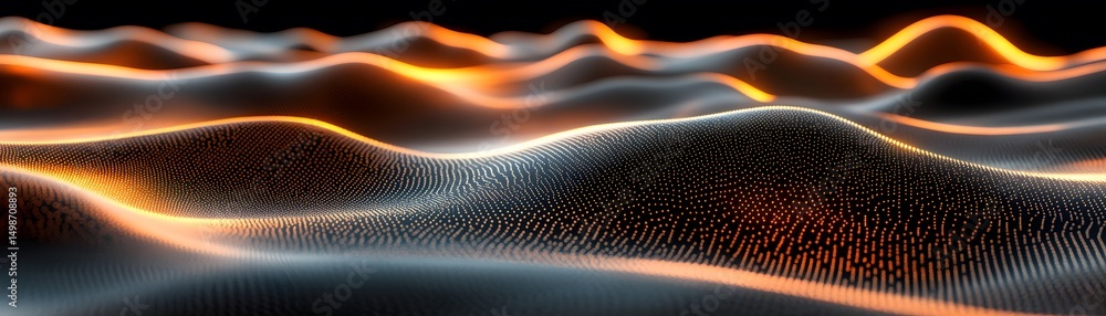 Poster abstract wave pattern with glowing details.