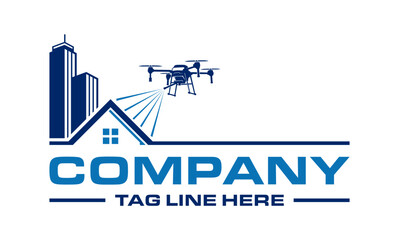Building cleaning drone logo vector image