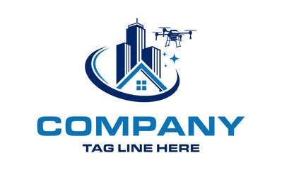 Building cleaning drone logo vector image