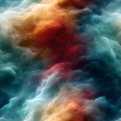 Fototapeta premium Cosmic nebula with vibrant colors and swirling clouds
