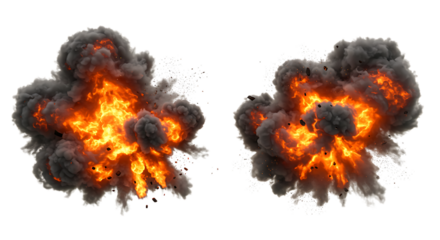 realistic explosion on transparent background