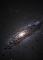 Brilliant starlight illuminates a dark, inky black galaxy ,  starlight,  starfield,  stars