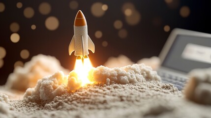 A soaring rocket symbolizes growth, ambition, and the bold spirit of tech startups.