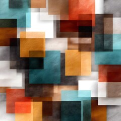 Abstract geometric composition with layered colors
