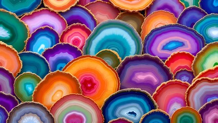 Vibrant Sliced Agate Geodes