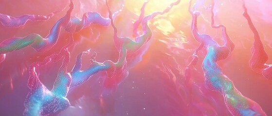 Abstract swirls of vibrant, pastel hues