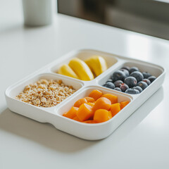 Clean toddler meal setup on a divided tray