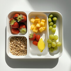 Clean toddler meal setup on a divided tray