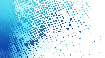 Abstract blue dot gradient pattern on white background