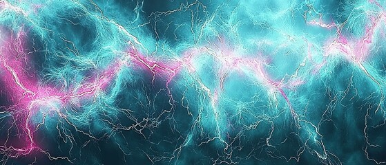 Abstract turquoise and pink energy flow