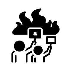 Vector solid black icon for Protest