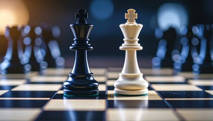 Intimate chess duel captured in macro with selective focus and strong lighting