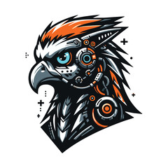 Cybernetic Falcon Vector – Modern Tech Warrior Bird Icon