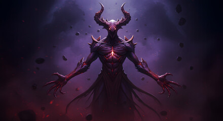 Horned Demon with Glowing Chest