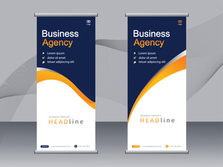 Business banner roll up set, standee banner template. modern banner.