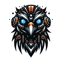 Futuristic Cyber Falcon Logo