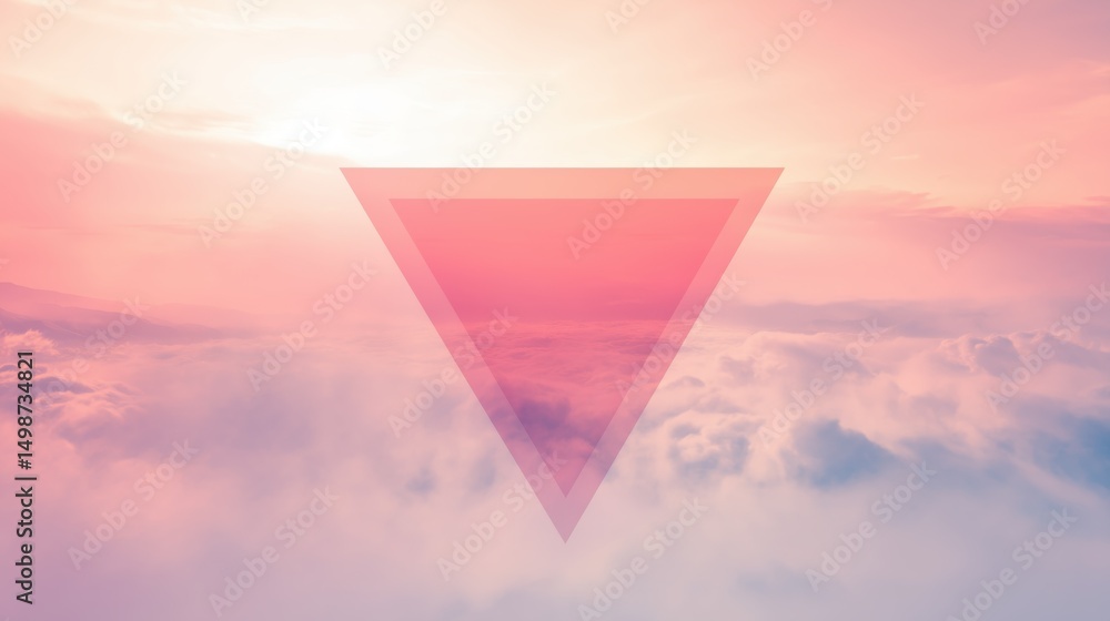 Aufkleber soft triangle overlay with fading light against serene cloudscape