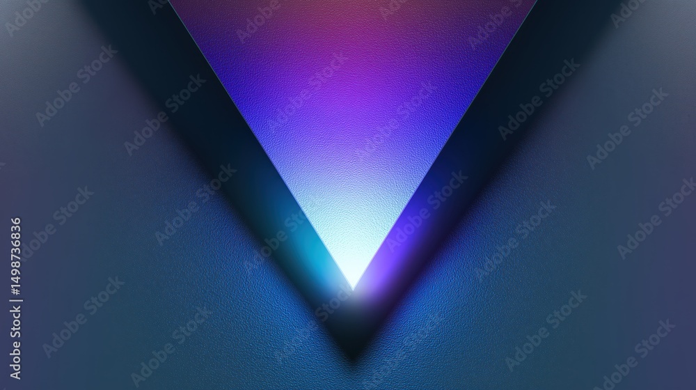 Poster abstract triangle layout with central light and color gradient background