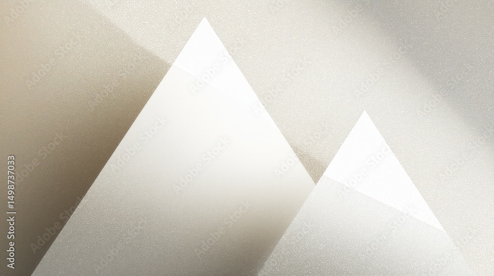 Poster white triangles on textured background with subtle gradients and shadows