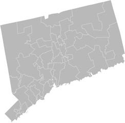 Connecticut state senate districts vector map (Albers equal area conic projection, PPT-compatible & fully editable)
