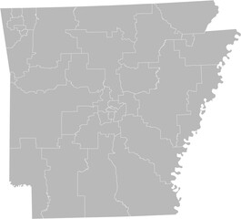 Obraz premium Arkansas state senate districts vector map (Albers equal area conic projection, PPT-compatible & fully editable)