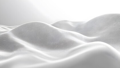 Abstract wavy form with a detailed grid pattern.