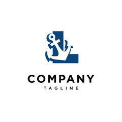 Letter L Anchor Logo Icon Vector