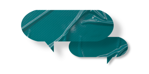 Green speech bubble crumpled paper isolated on transparent background