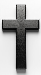 Minimalist Ash Wednesday cross on a blank background, symbolizing Christian faith, spirituality, and reflection, with ample caption space.