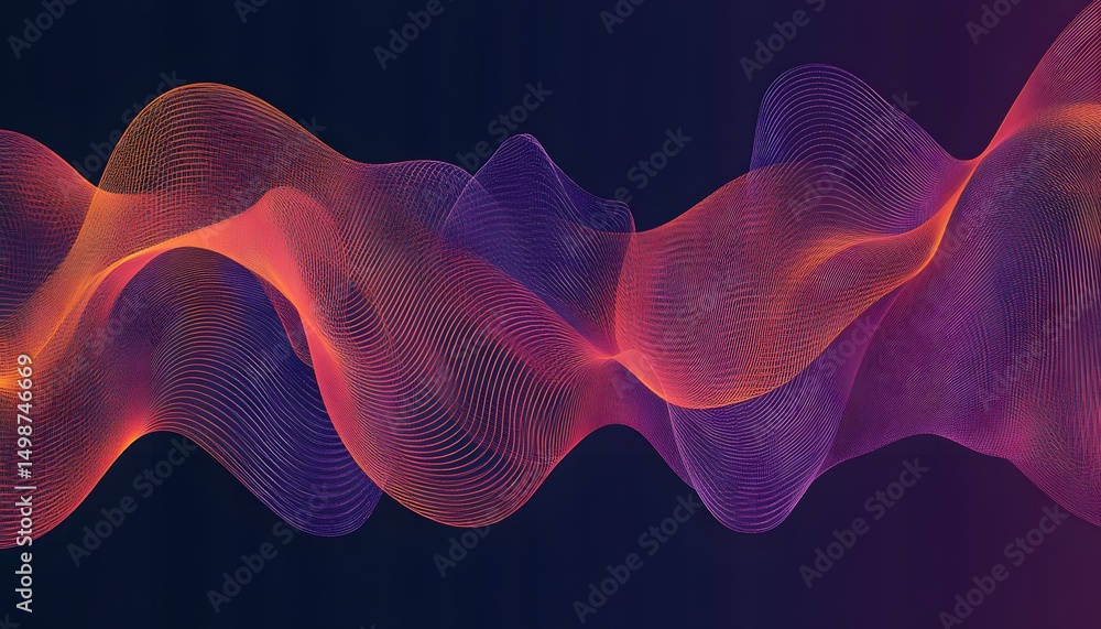 Poster abstract design of flowing lines in vibrant colors.