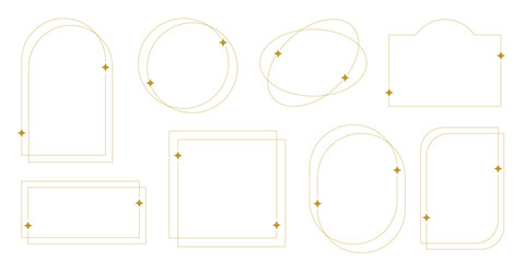 キラキラ　シンプル　フレーム　金色　セット