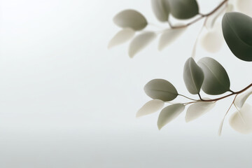 serene and calming background featuring soft blurred leaves on ultrabright light backdrop